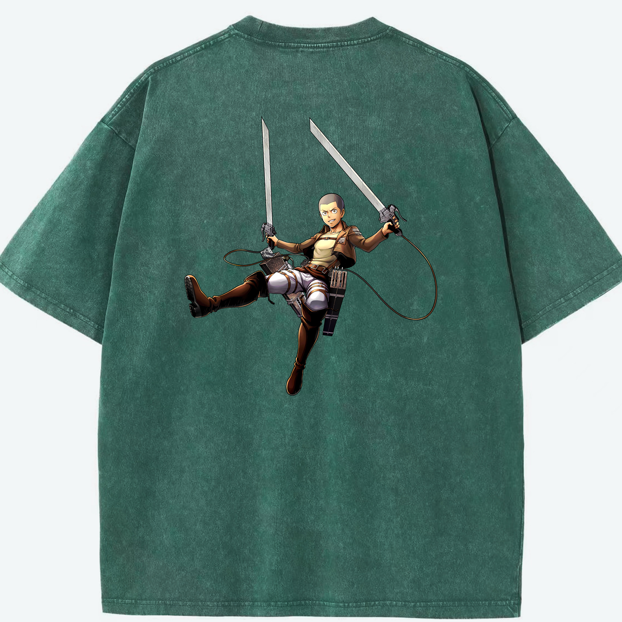 （画像用） 進撃の巨人 コニー·スプリンガー Attack on Titan Connie Springer 綿100% ヴィンテージ風 半袖Tシャツ（背面プリント）